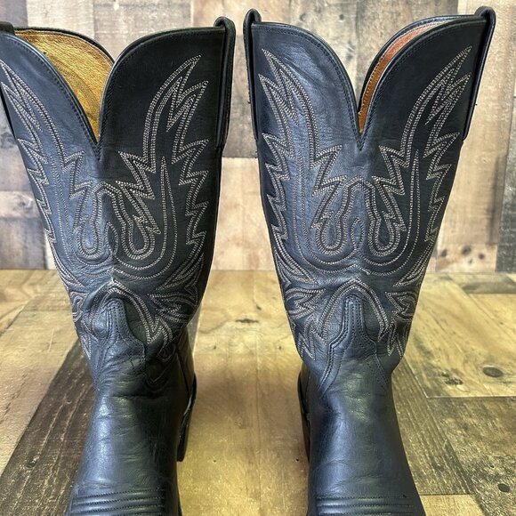 Lucchese N4559 Black Mad Dog 1883 Snip Toe Cowboy Boots Womens 9.5 B - Picture 9 of 12
